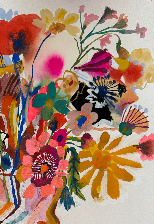 COLLAGE WITH POPPY ORIGINAL