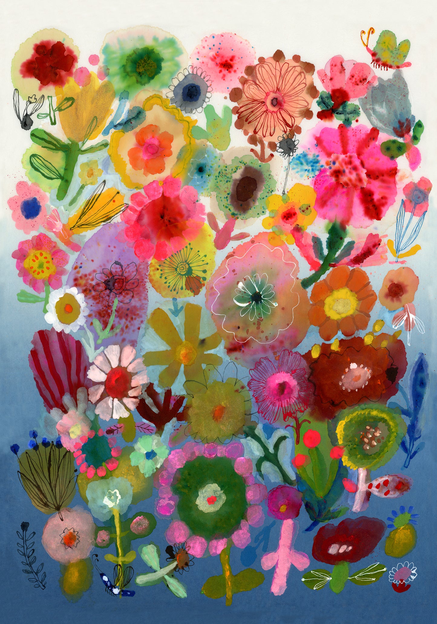 Blue garden print