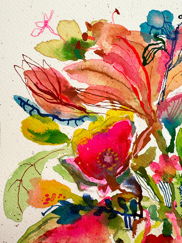 COLLAGE WITH LILIES ORIGINAL