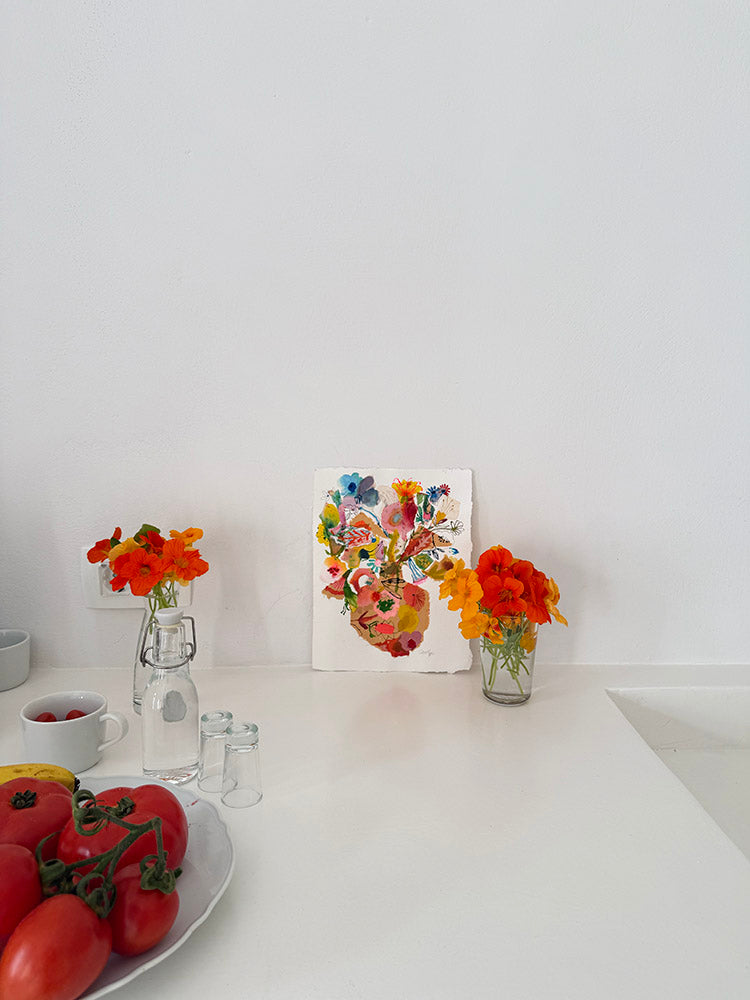 NASTURTIUM ABSTRACT COLLAGE ORIGINAL