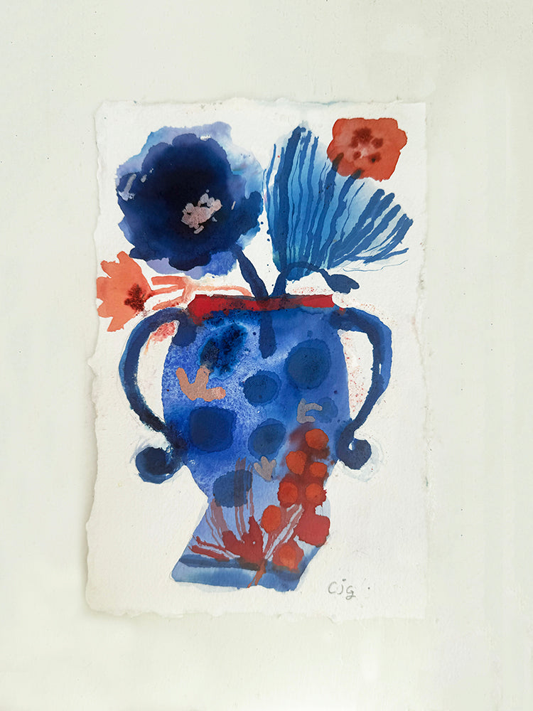 BLUE AND RED set of 4 ORIGINALS