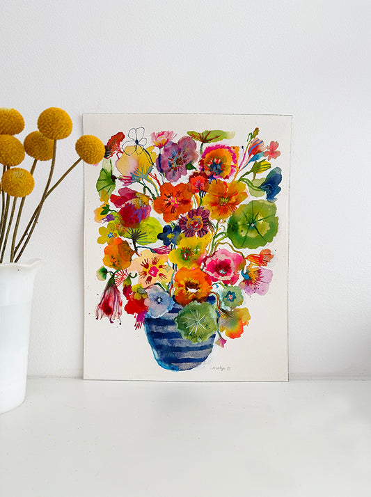 NASTURTIUMS IN STRIPES ORIGINAL