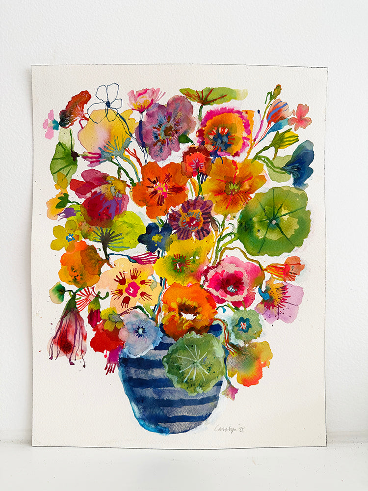NASTURTIUMS IN STRIPES ORIGINAL