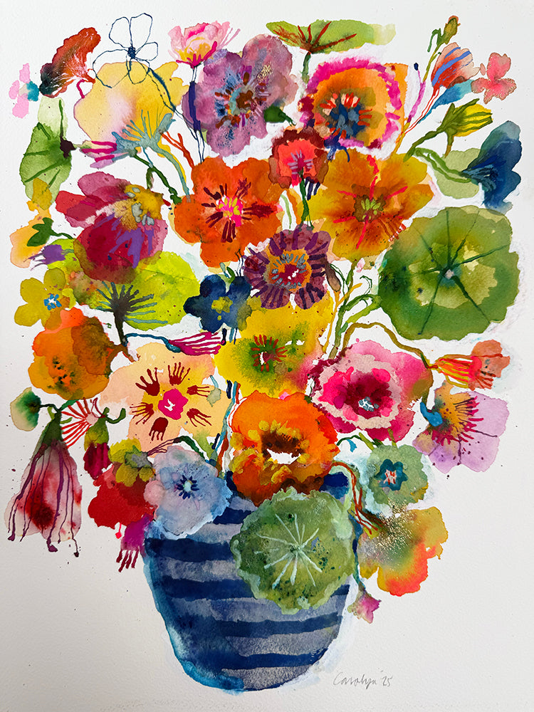 NASTURTIUMS IN STRIPES ORIGINAL