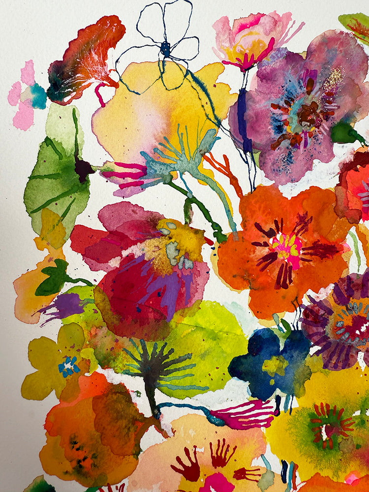 NASTURTIUMS IN STRIPES ORIGINAL