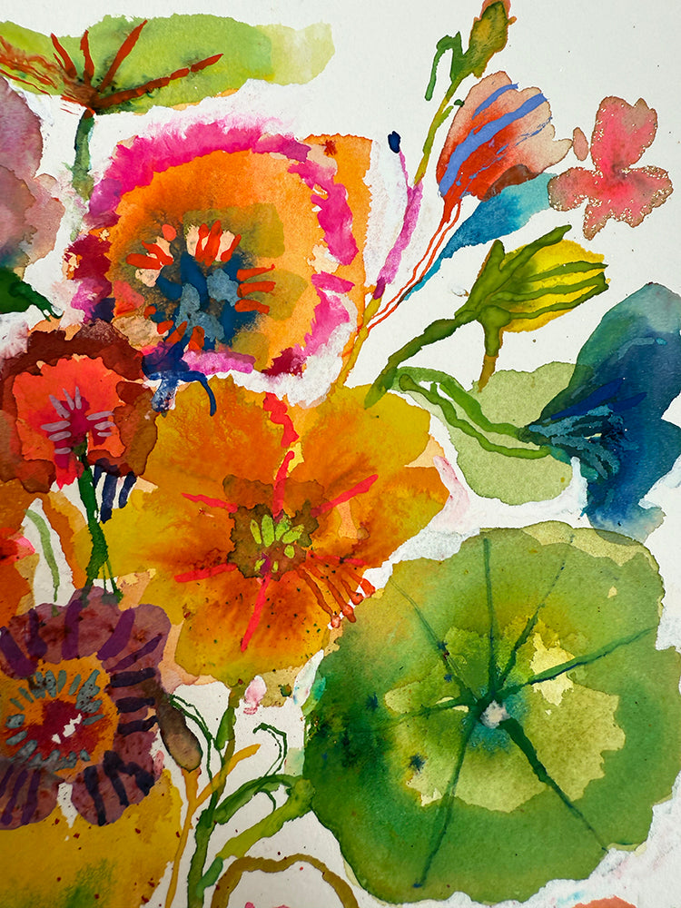 NASTURTIUMS IN STRIPES ORIGINAL