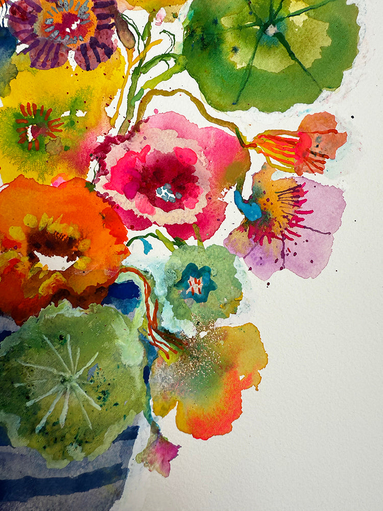 NASTURTIUMS IN STRIPES ORIGINAL