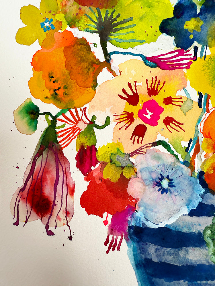 NASTURTIUMS IN STRIPES ORIGINAL