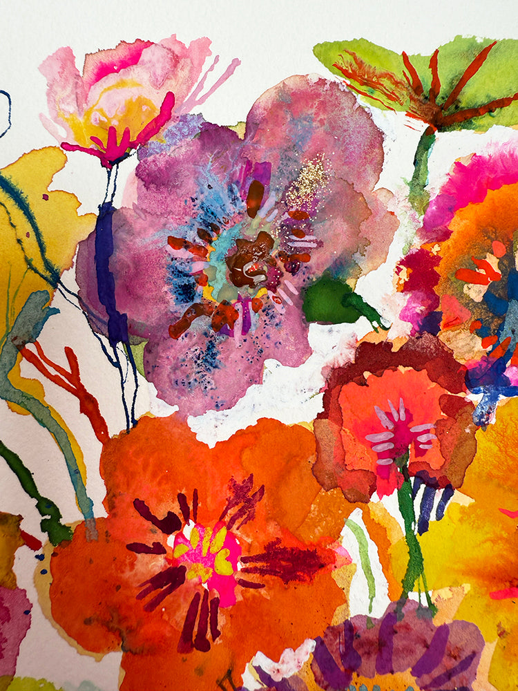 NASTURTIUMS IN STRIPES ORIGINAL