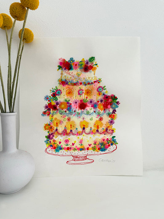 3 LAYER EDIBLE FLOWERS CAKE ORIGINAL