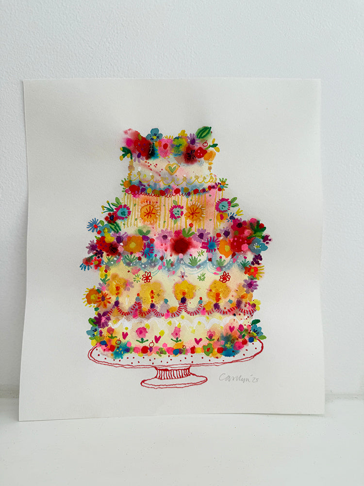 3 LAYER EDIBLE FLOWERS CAKE ORIGINAL