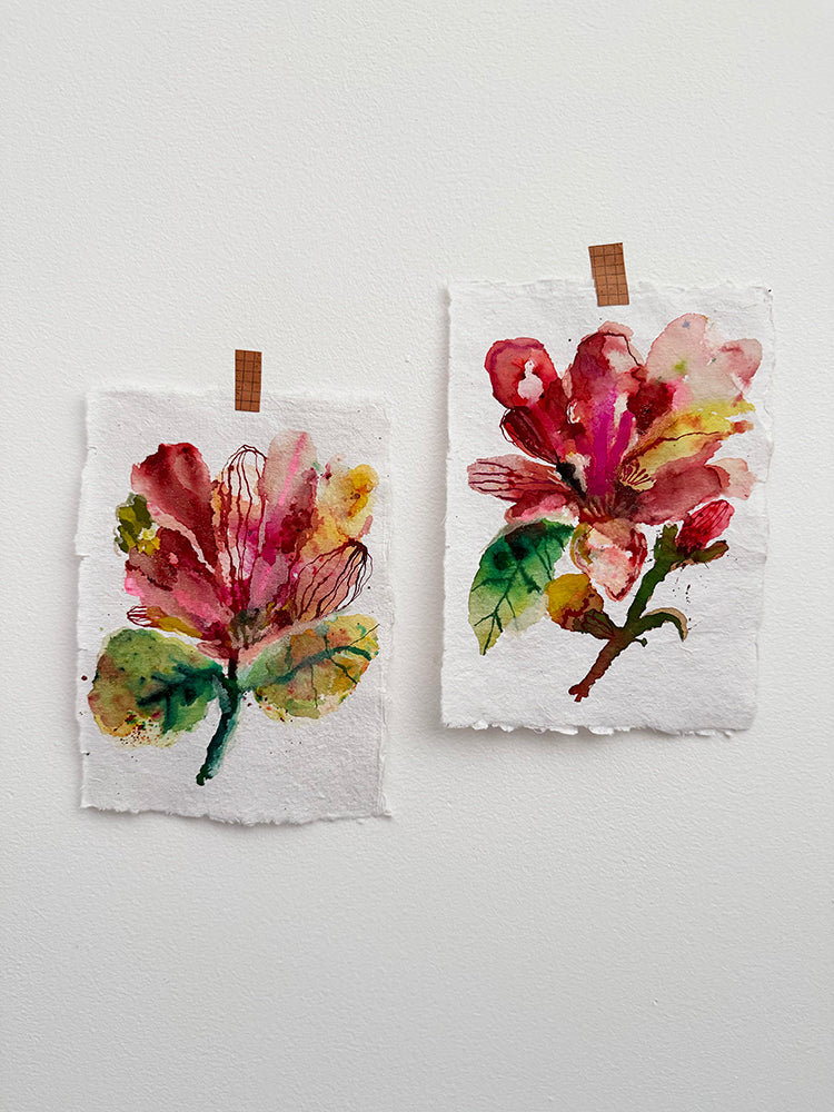 MAGNOLIAS ORIGINAL SET OF 2 PAINTINGS