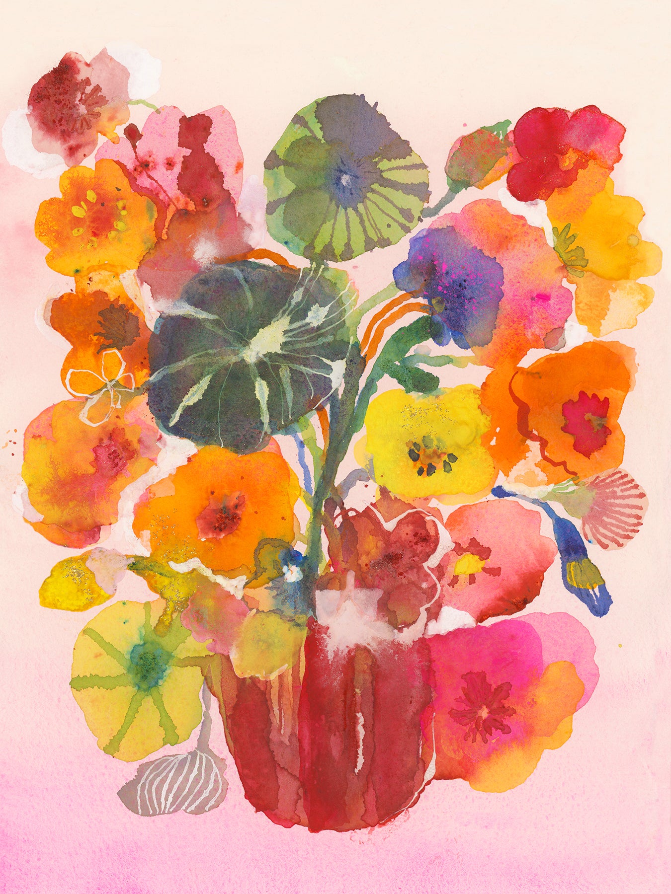 Vase on pink print