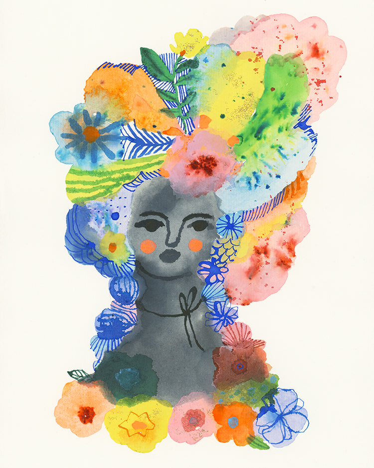 Pompadour in colour print