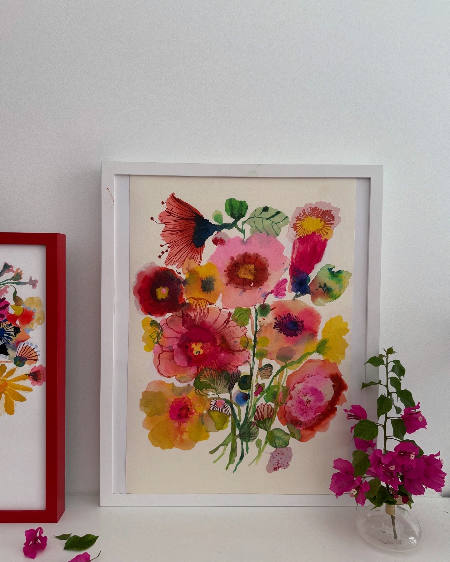 Hollyhocks print