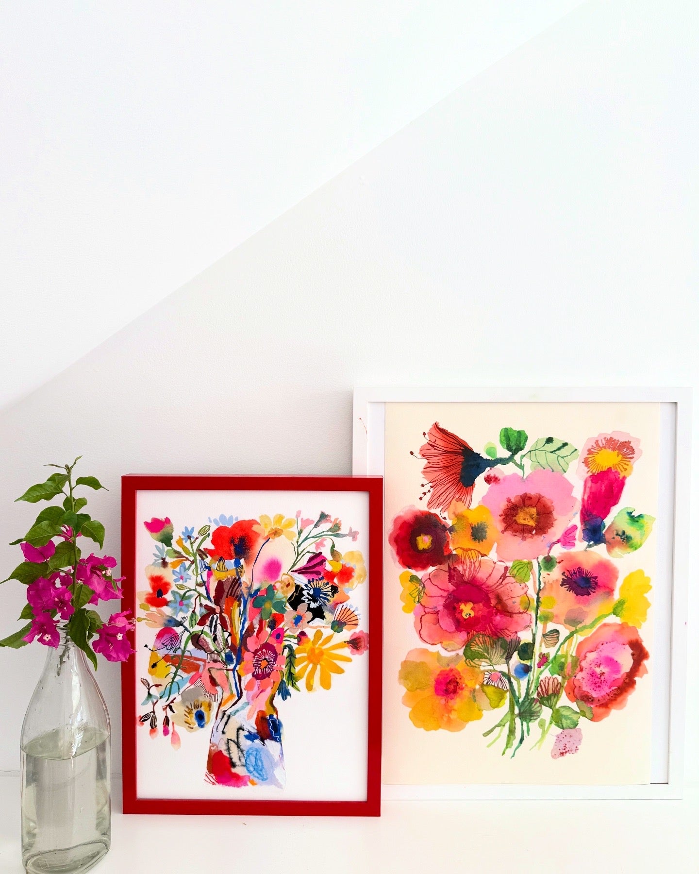 Hollyhocks print