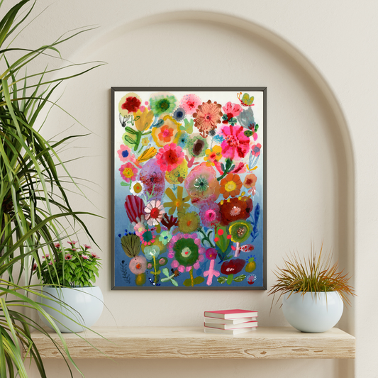 Blue garden print