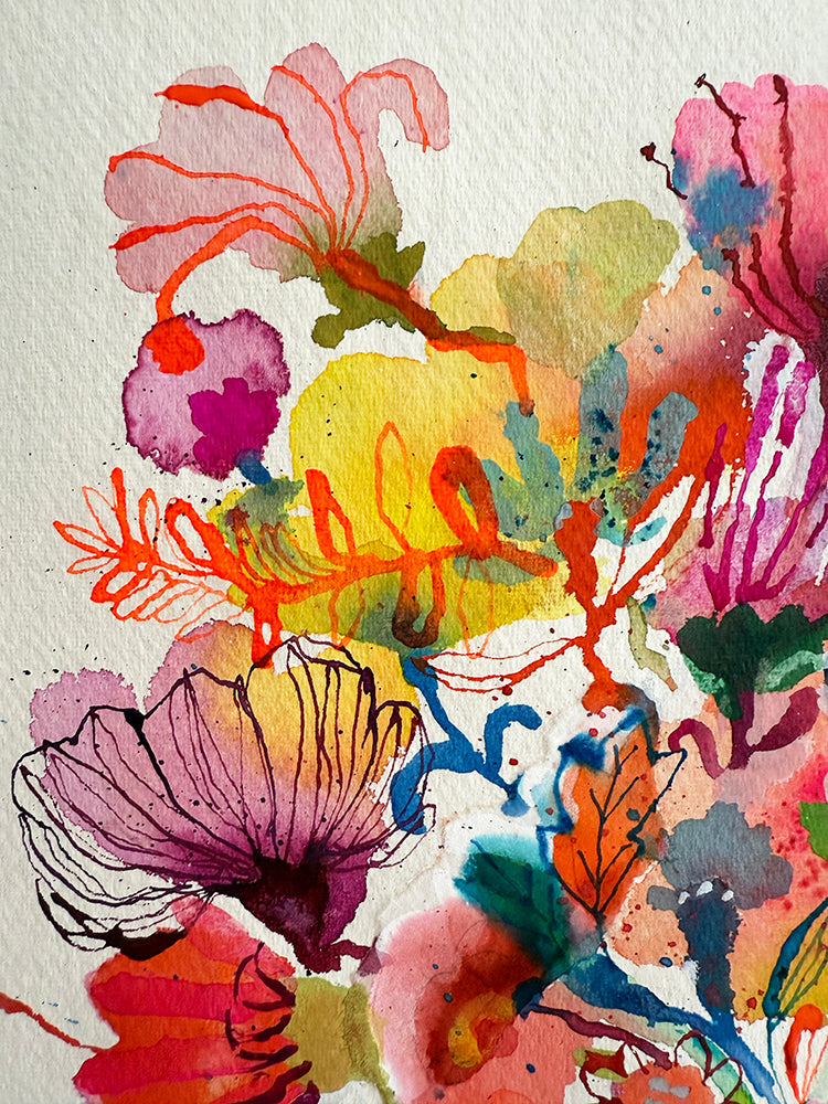 TURQUOISE VASE COLLAGE ORIGINAL