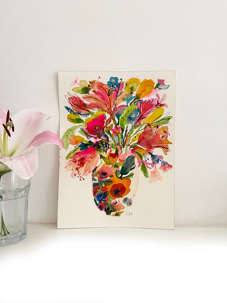 COLLAGE WITH LILIES ORIGINAL