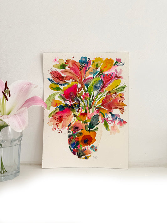COLLAGE WITH LILIES ORIGINAL