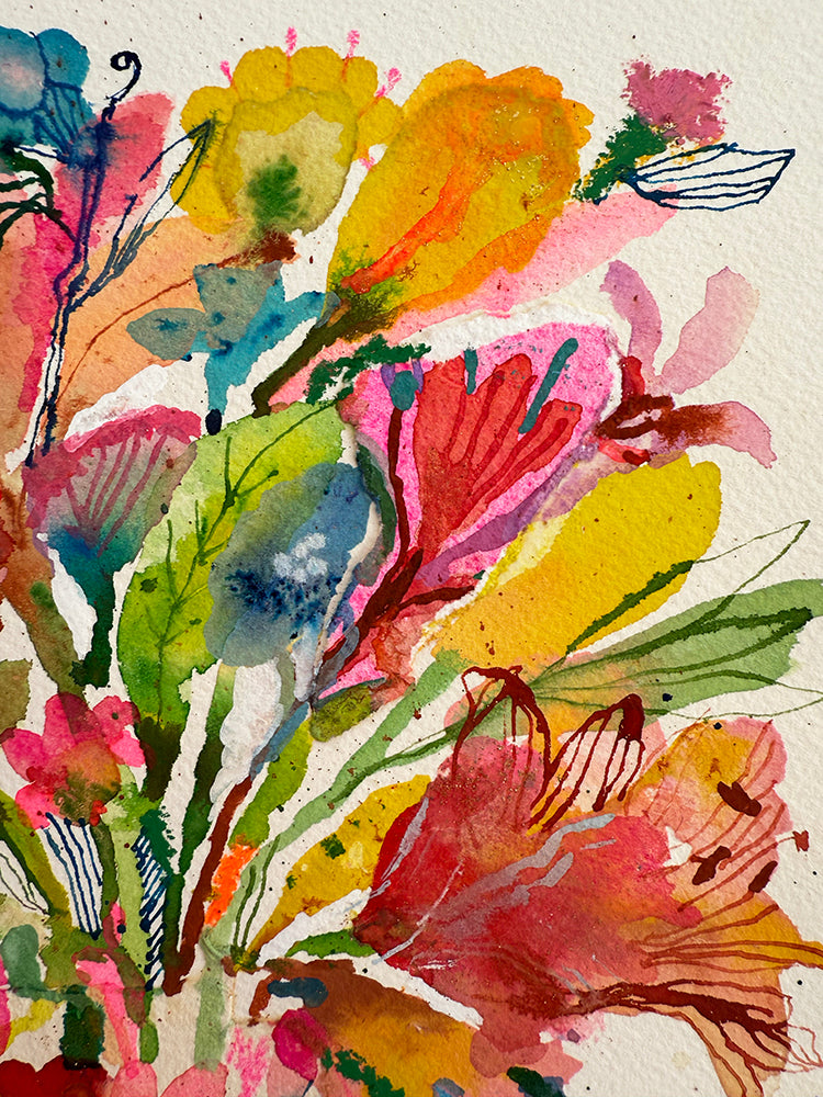 COLLAGE WITH LILIES ORIGINAL
