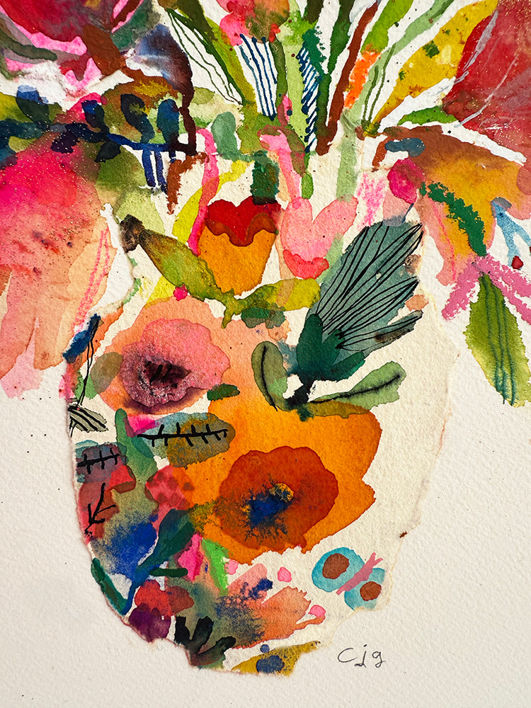 COLLAGE WITH LILIES ORIGINAL