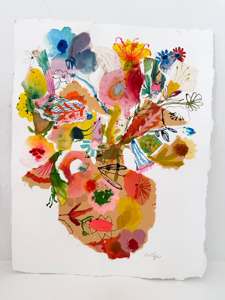 NASTURTIUM ABSTRACT COLLAGE ORIGINAL