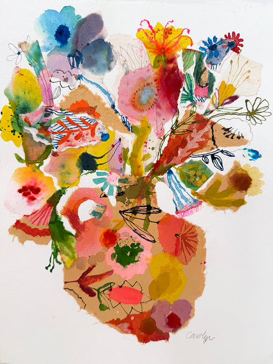 NASTURTIUM ABSTRACT COLLAGE ORIGINAL