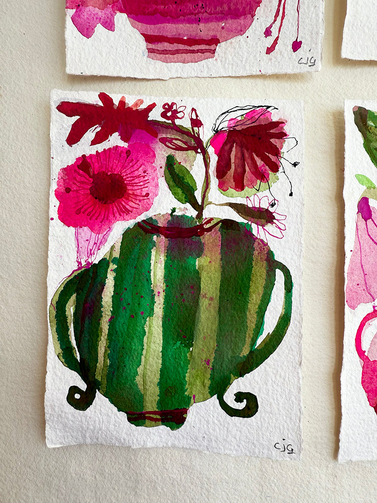 PINK & GREEN set of 4 ORIGINALS