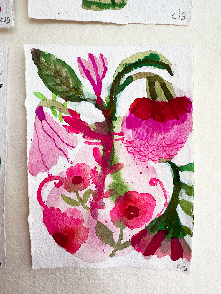 PINK & GREEN set of 4 ORIGINALS