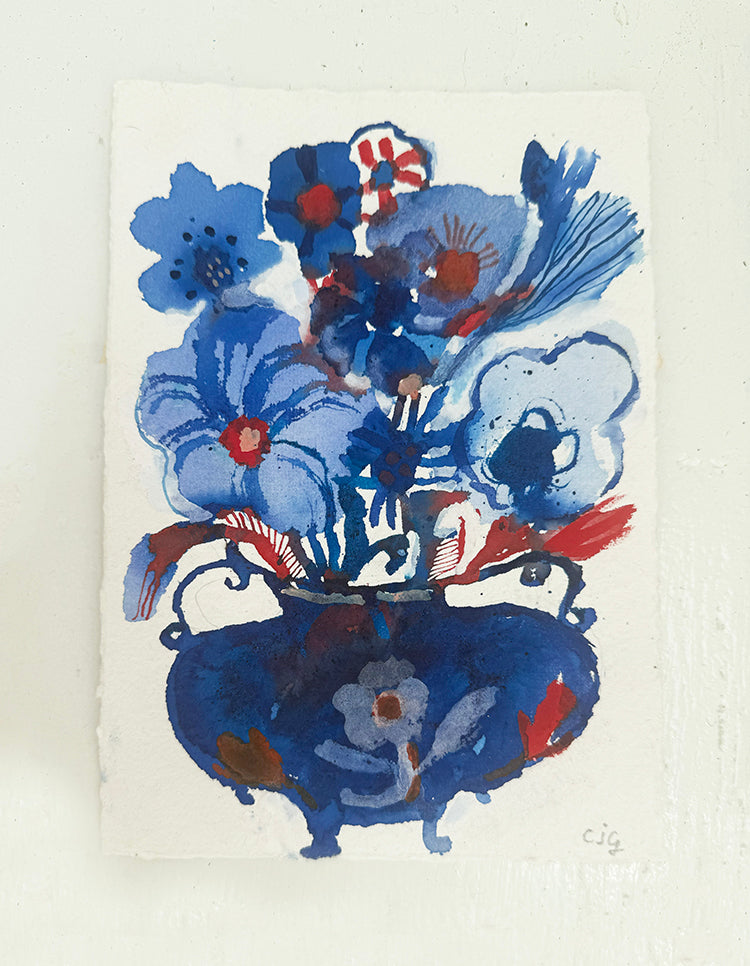BLUE AND RED set of 4 ORIGINALS