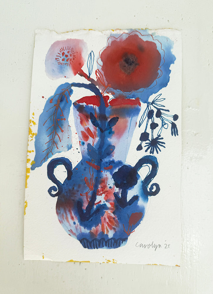 BLUE AND RED set of 4 ORIGINALS