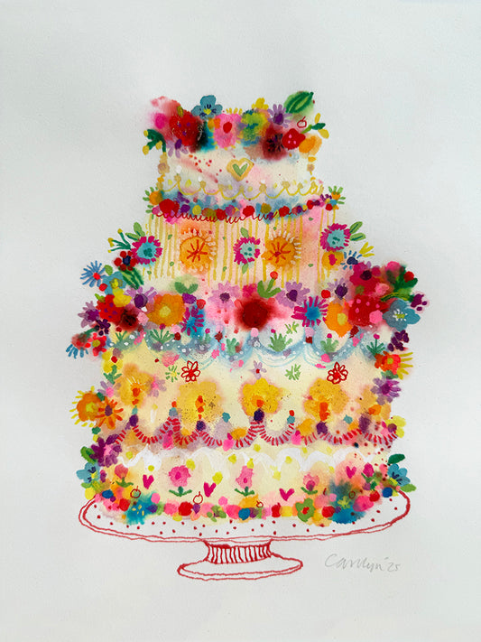 3 LAYER EDIBLE FLOWERS CAKE ORIGINAL