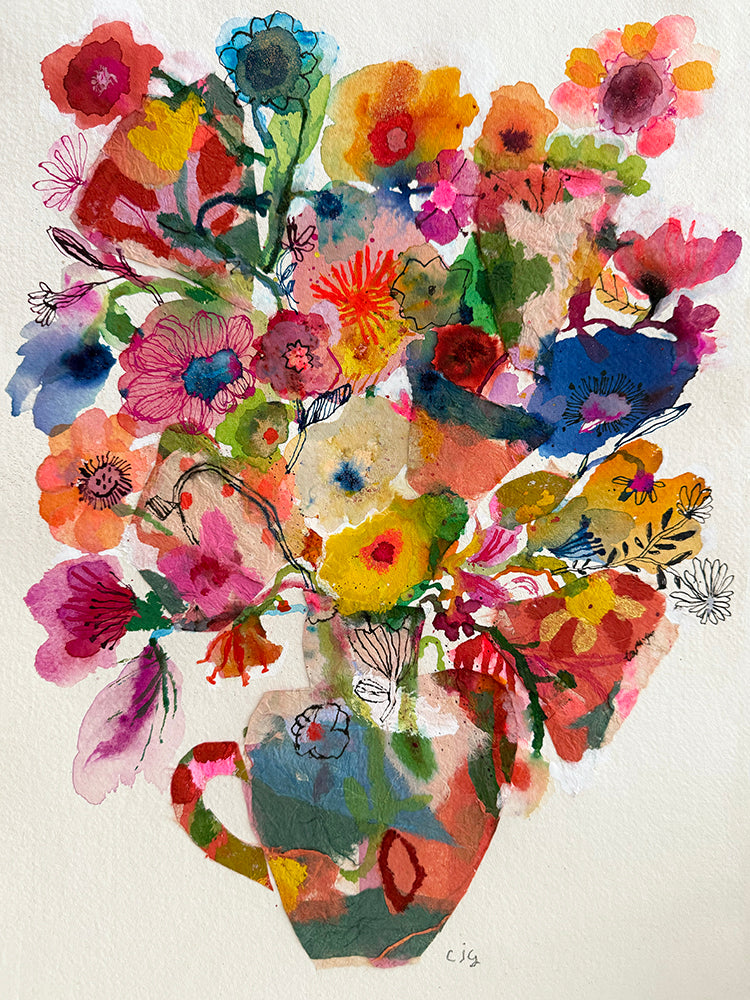 AMPHORA VASE COLLAGE ORIGINAL