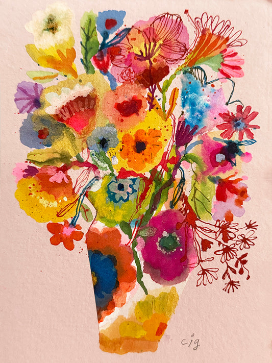 ZINNIA COLLAGE ORIGINAL
