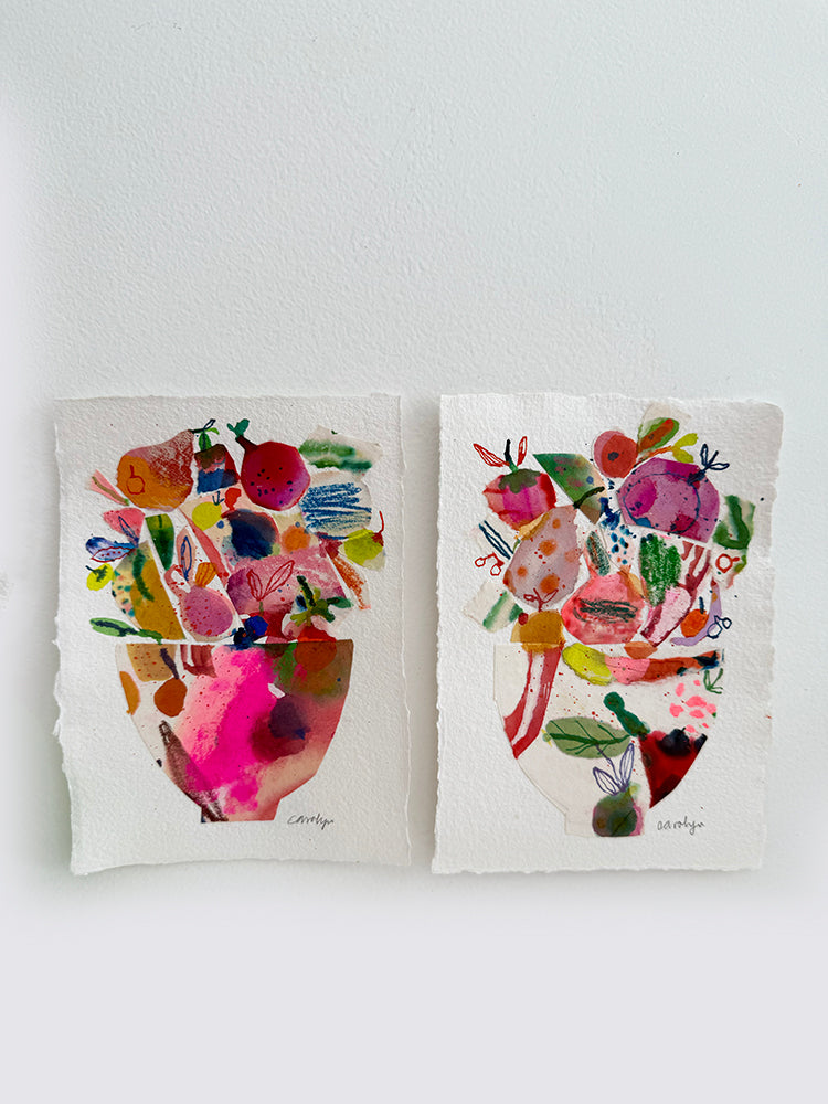 ABSTRACT FRUIT COLLAGE SET ORIGINALS