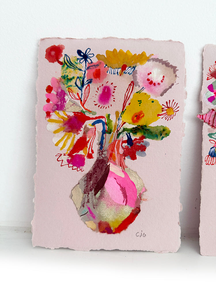 COLLAGE mini #2 ABSTRACT VASE ORIGINAL