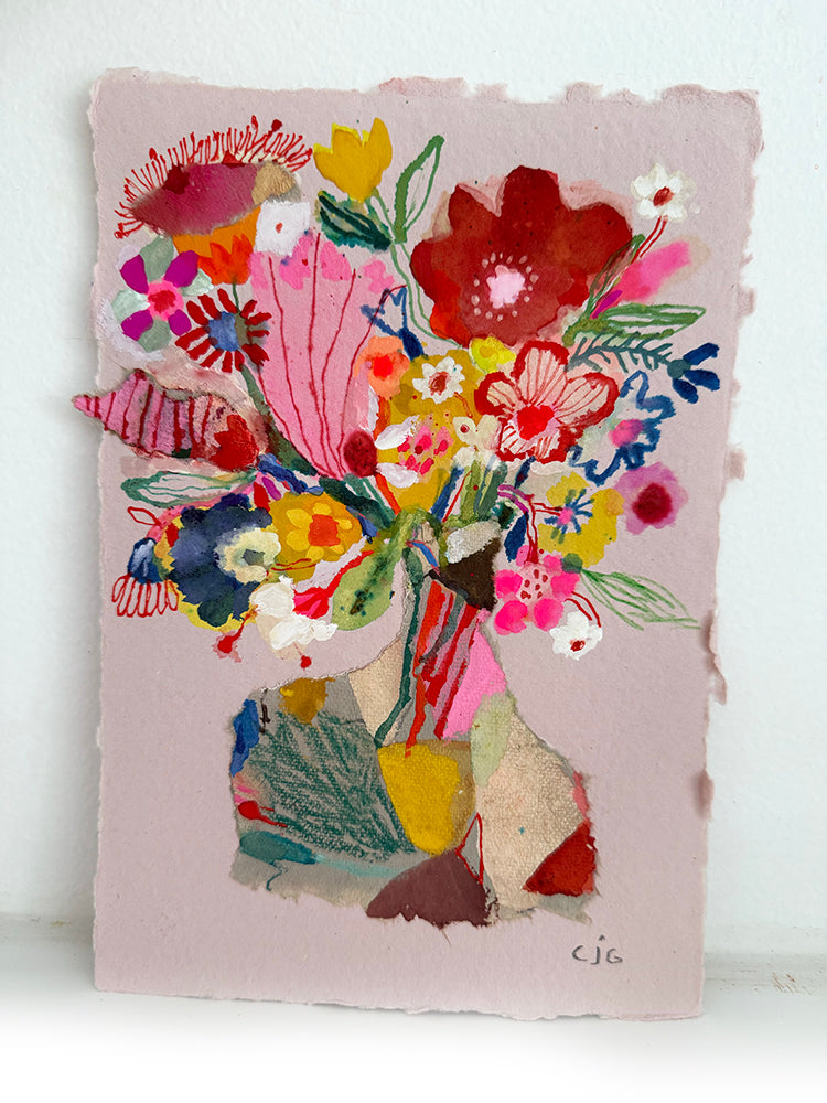 COLLAGE mini #1 ABSTRACT VASE ORIGINAL