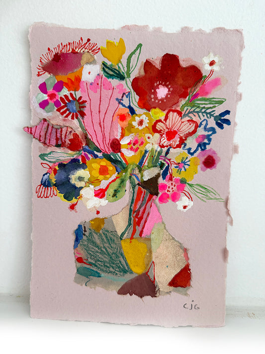 COLLAGE mini #1 ABSTRACT VASE ORIGINAL