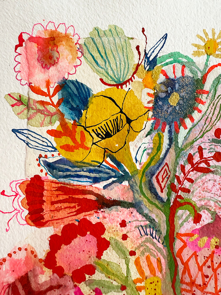 WOMAN WITH FLORAL DRESS ORIGINAL