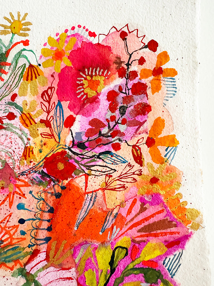 WOMAN WITH FLORAL DRESS ORIGINAL