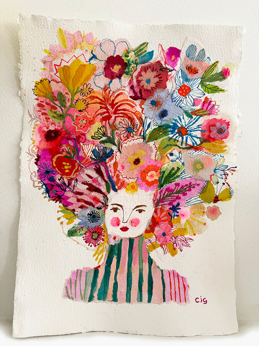 WOMAN WITH STRIPES ORIGINAL