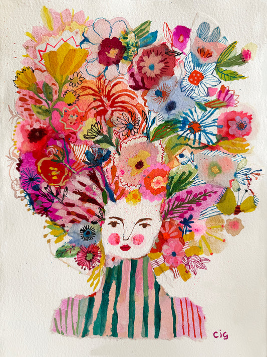 WOMAN WITH STRIPES ORIGINAL