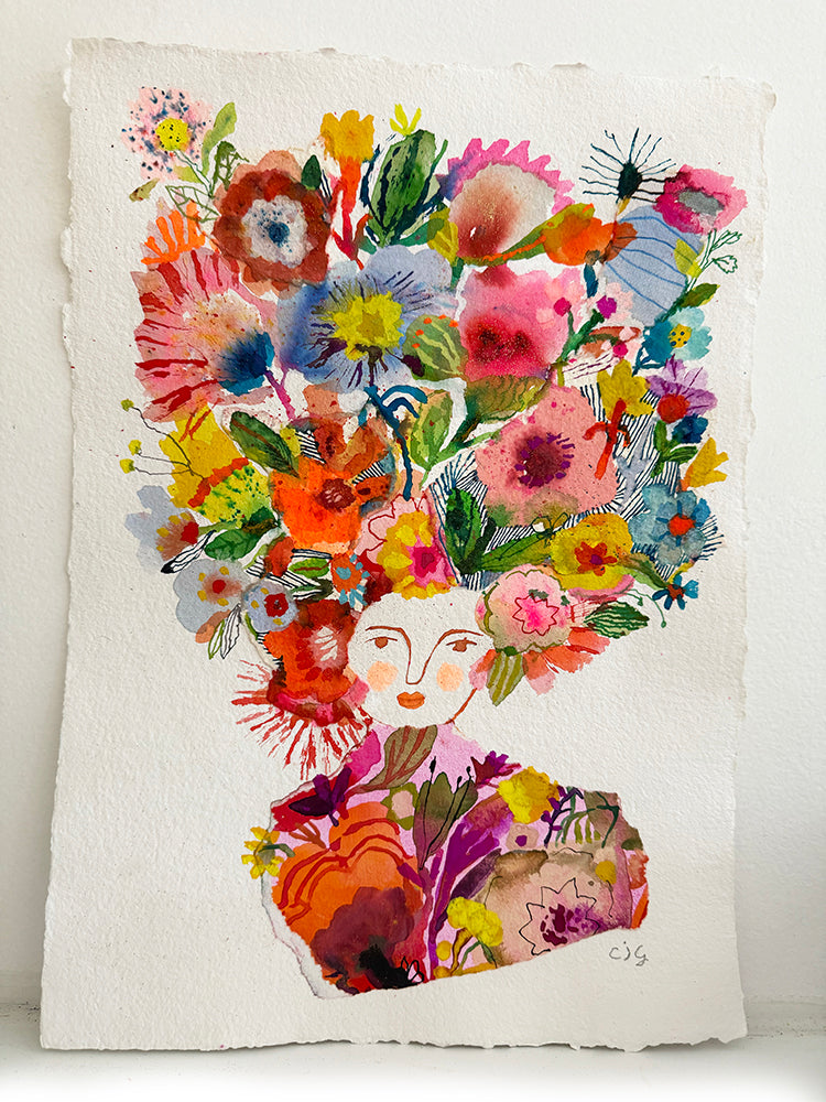 WOMAN IN FLORAL TURTLENECK ORIGINAL