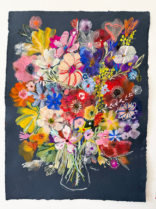 MIMOSA WITH POPPIES ORIGINAL