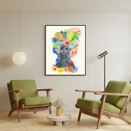Pompadour in colour print