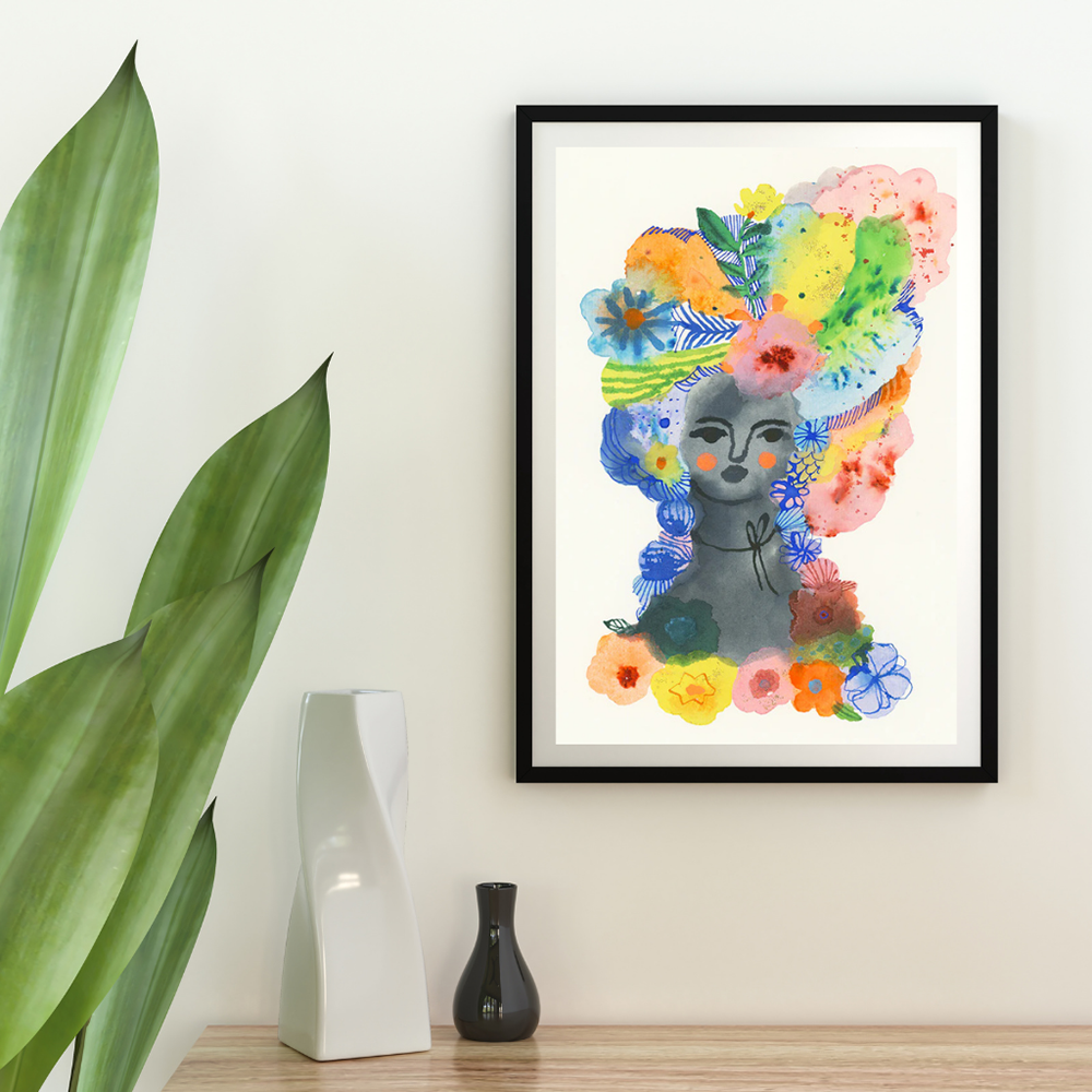 Pompadour in colour print